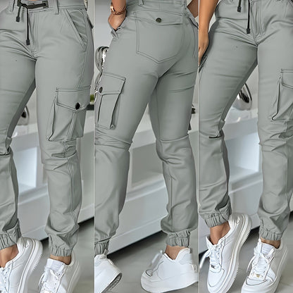 Women’s High-Waisted Cargo Pants – Elegant All-Season Work Trousers