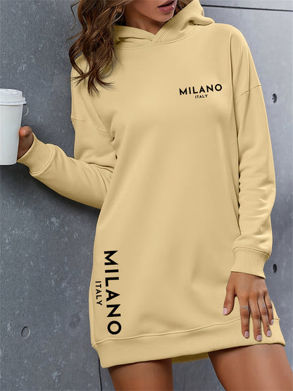 Women’s “MILANO” Oversized Hoodie Dress – Warm Long Pullover