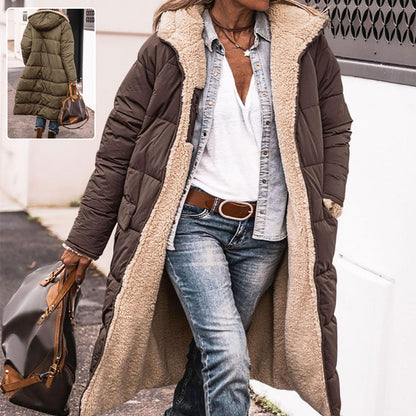 Loom & Soul™ Street Chic Long Coat — Women’s Mid-Length Cotton Blend Jacket with Pockets | Stylish, Comfortable, and Confident