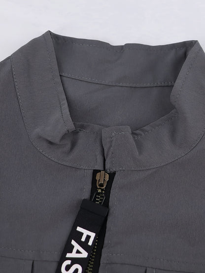 Directional Cargo Zip-Up Two-Piece Set – Women’s Casual Streetwear