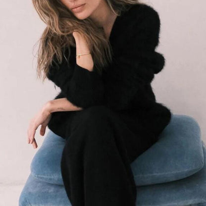 Loom & Soul™ Women’s Loose V-Neck Cardigan – Long Sleeve Knitted Button Sweater Top