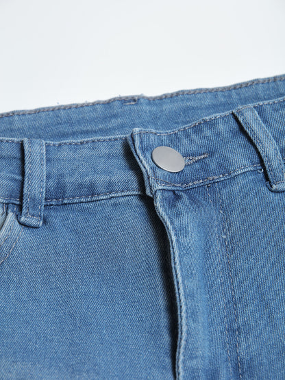 Jeans skinny en denim pour homme – Jeans slim stretch décontractés bleus