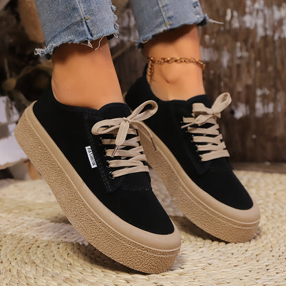 Zapatillas Bajas Minimalistas con Cordones para Mujer – Calzado Casual Versátil