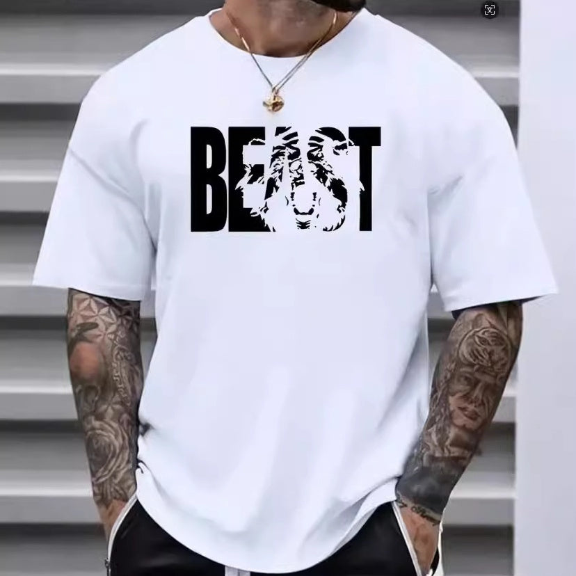 T-shirt rétro en coton pour homme – Tee-shirt décontracté à manches courtes