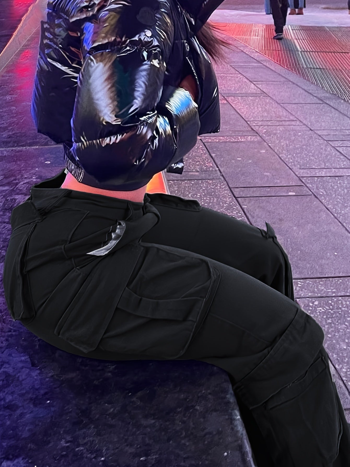 Women’s Retro Y2K Cargo Pants – High-Waisted Wide-Leg Streetwear