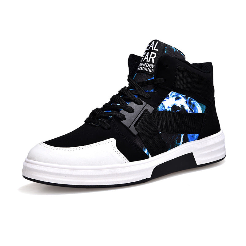 Loom & Soul™ Camouflage High-Top Lace-Up Shoes – Men’s Suede Leather Sneakers with Non-Slip Rubber Sole