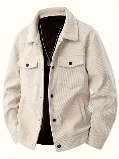 Veste d'hiver coupe-vent pour homme – Manteau en velours côtelé isolé