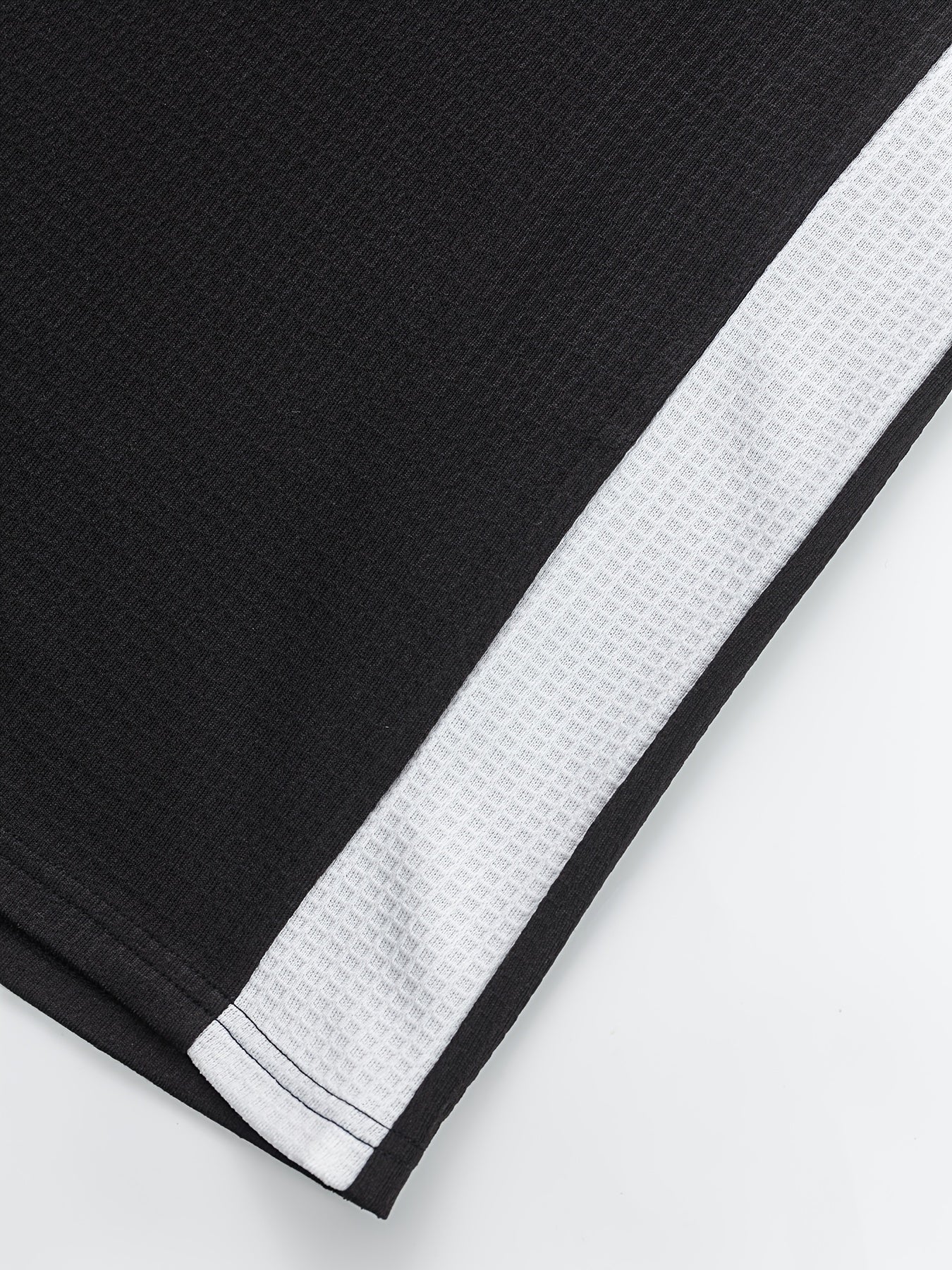 Men’s Waffle Henley Shirt – White & Black All-Season Button Top