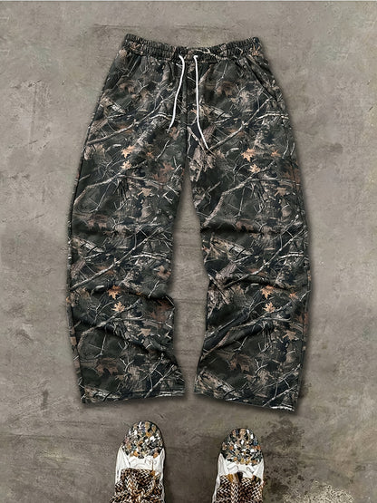 Men’s Camouflage Sports Pants – Loose-Fit Outdoor Straight-Leg Trousers