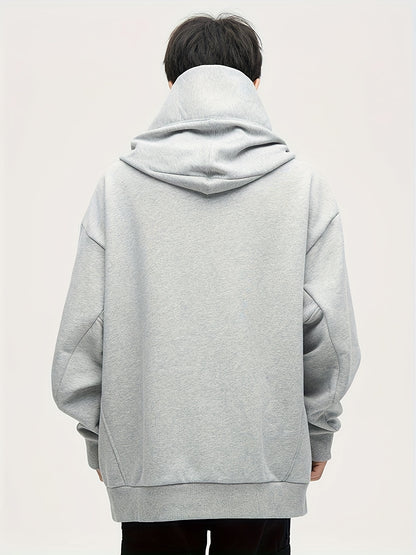 Men’s Oversized Plush Hoodie – High Street Ninja Style Pullover