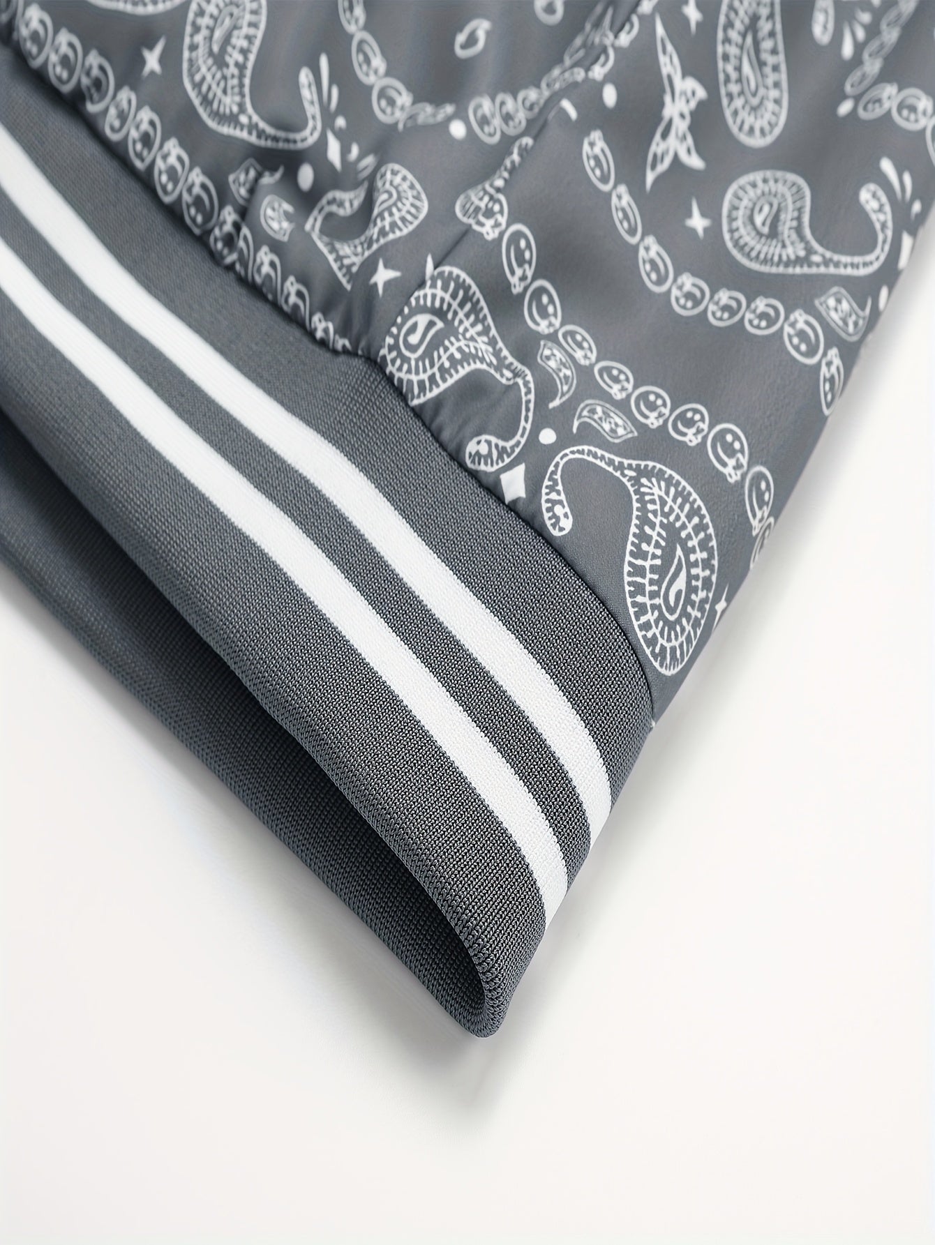 Men’s Paisley Bomber Jacket – Vintage Stand Collar Casual Outerwear