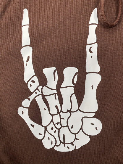 Skull Hoodie – Women's Street Style Ripped Pullover