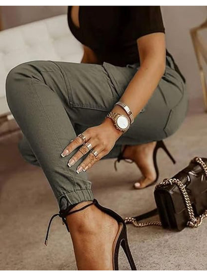 Jean Jogger Cargo Skinny Femme – Pantalon Slim Stretch Utilitaires