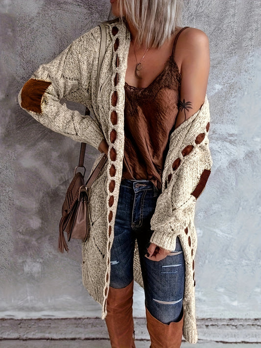 Vintage Open-Front Cardigan – Soft Knit Button Sweater for Fall/Winter