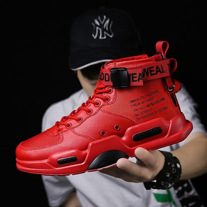 Loom & Soul Men’s Air Force One Canvas Sneakers – High-Top Non-Slip Casual Shoes with PU Sole