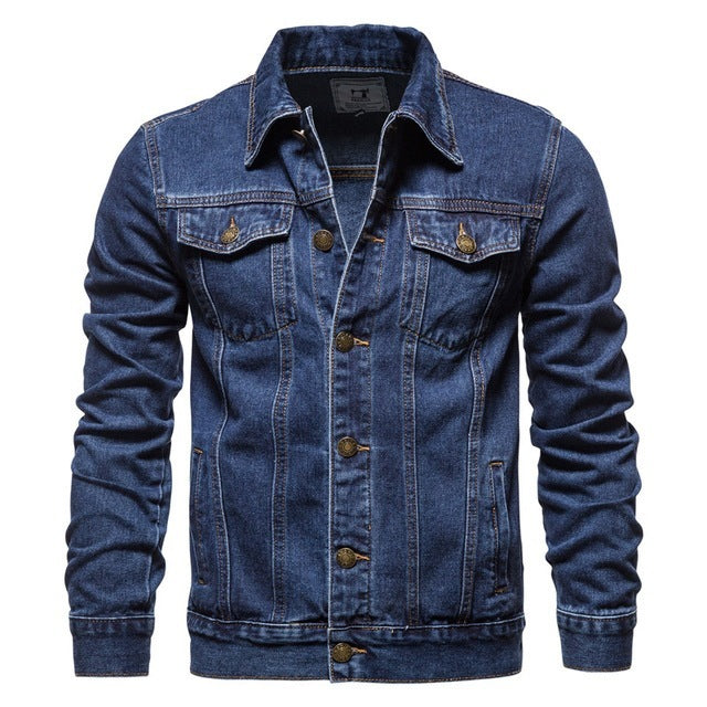 Loom & Soul™ Men’s Casual Blue Denim Jacket – Lightweight Hooded Jean Coat with Modern Fit