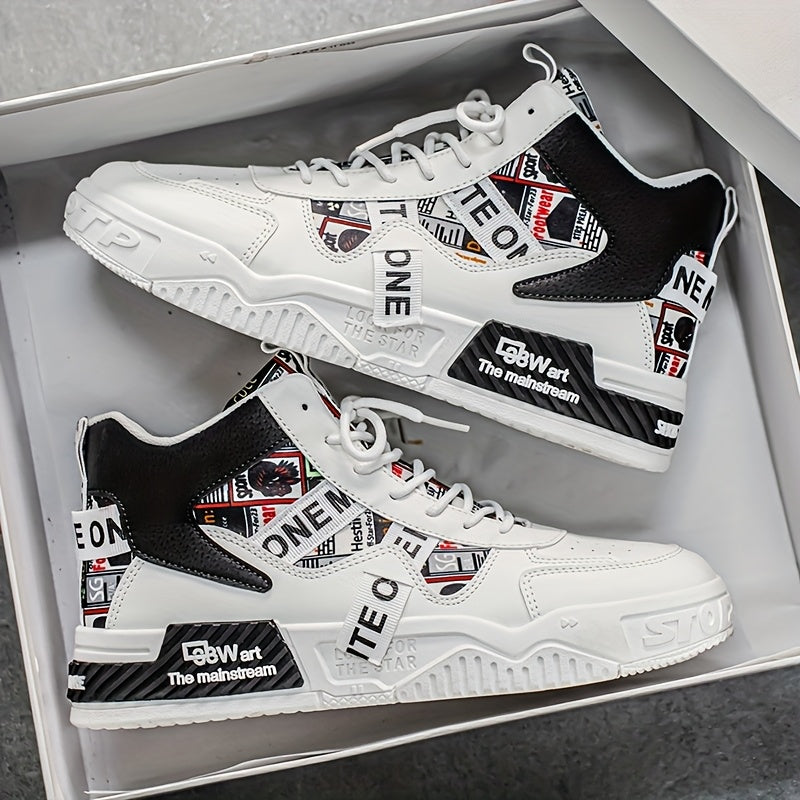 Men’s High-Top Skateboard Shoes – Trendy Casual Street Sneakers