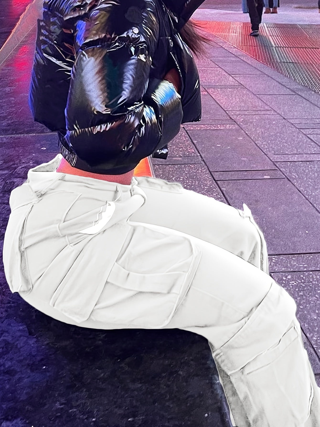 Women’s Retro Y2K Cargo Pants – High-Waisted Wide-Leg Streetwear