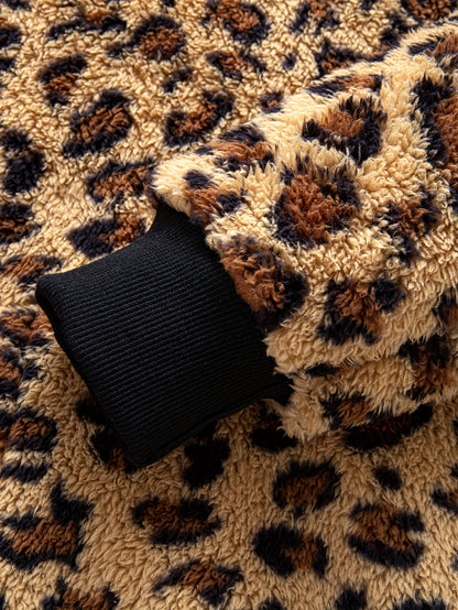 Sudadera con capucha y estampado de leopardo para hombre – Sudadera de felpa para un estilo urbano impactante
