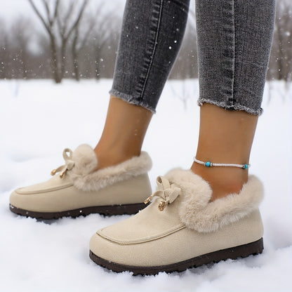 Mocasines de mujer con forro polar – Zapatos de invierno cálidos sin cordones