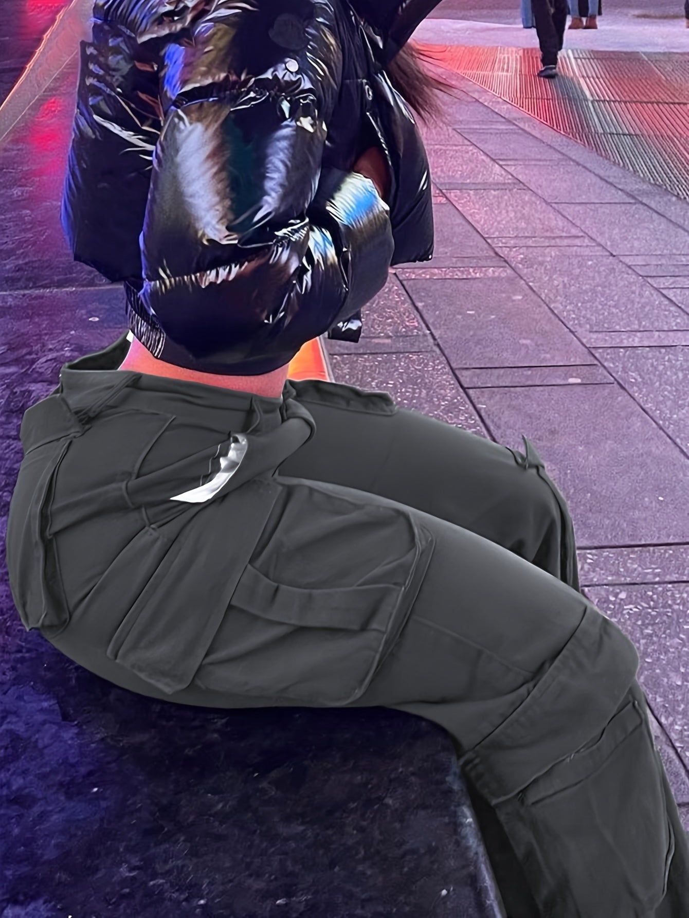 Women’s Retro Y2K Cargo Pants – High-Waisted Wide-Leg Streetwear