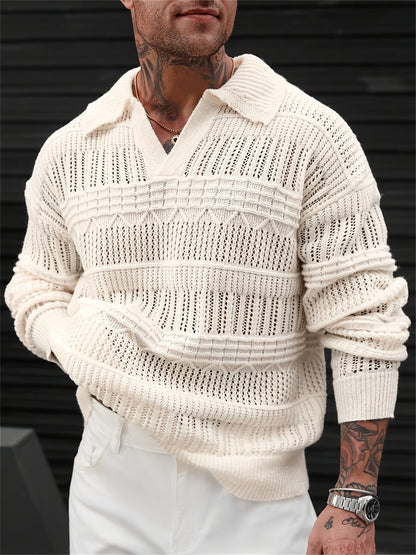 Men’s Lightweight Knit Pullover – Breathable Academic Style Sweater