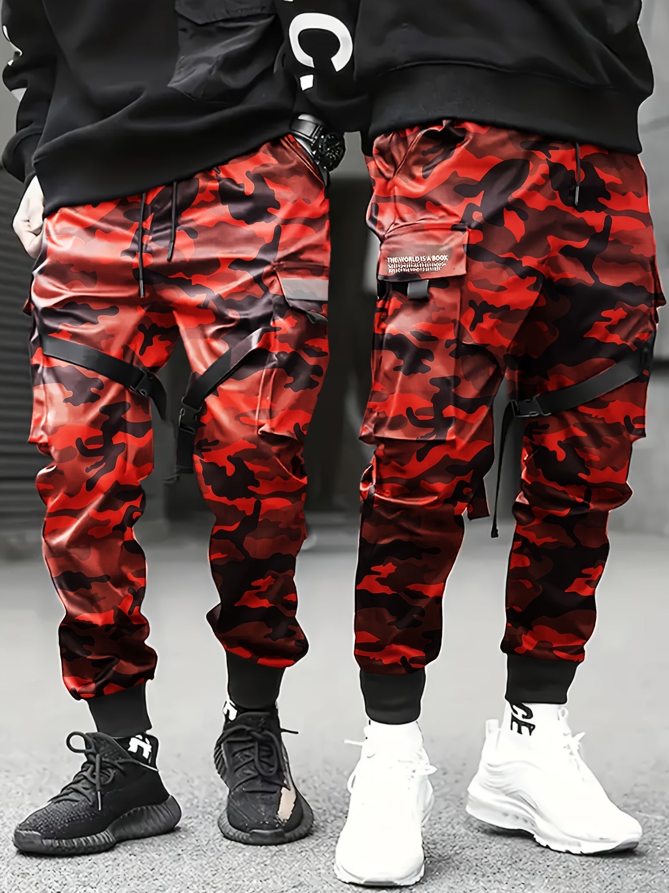 Men’s Camouflage Cargo Pants – Multi-Pocket Loose Street Trousers