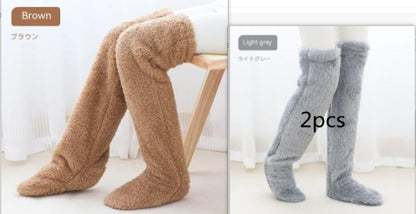 Loom & Soul™ Over-Knee Fuzzy Long Socks – Unisex Winter Warm Sleeping & Home Stockings