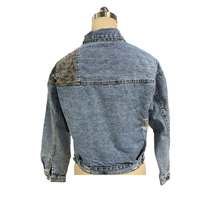 Chaqueta de mezclilla corta y desgastada para mujer – Cierre de botones, estilo urbano