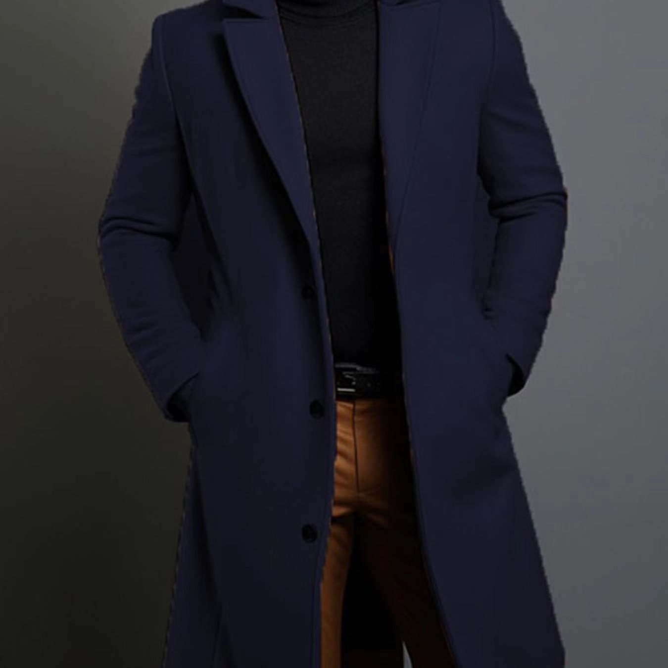 Manteau Classique à Revers pour Homme – Veste d'Hiver à Simple Boutonnage