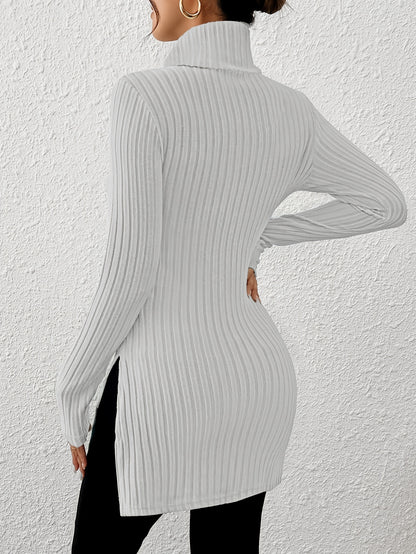 Women’s Elegant Turtleneck Top – Soft Long Sleeve High-Neck Knit