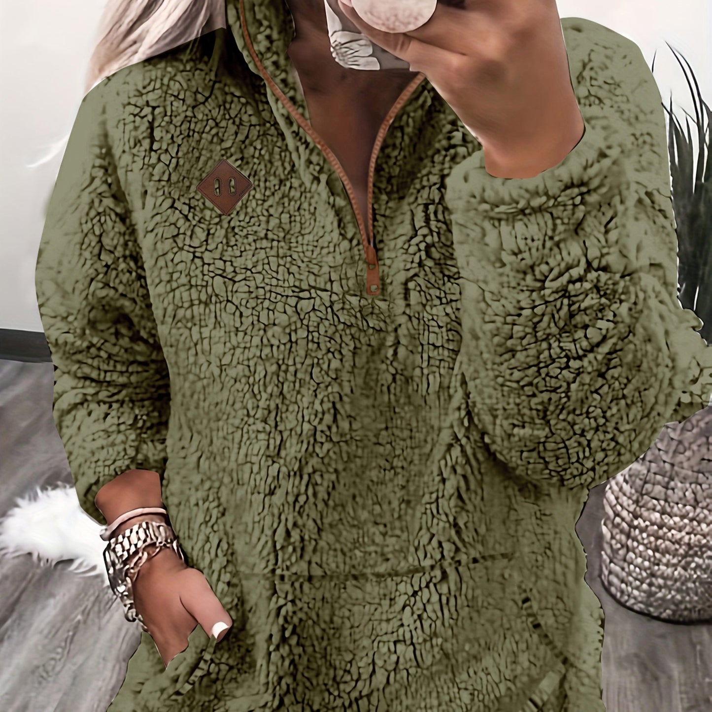 Cozy Fleece-Lined Zip-Up Hoodie – Soft Women’s Casual Sweatshirt