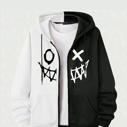 Loom & Soul Men’s Royal Blue Zip Hoodie – Two-Tone Warm Fall Jacket