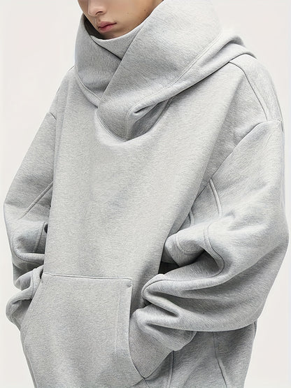 Men’s Oversized Plush Hoodie – High Street Ninja Style Pullover