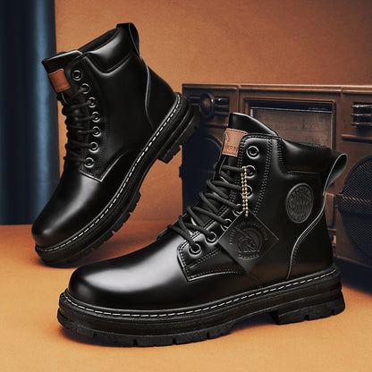 Men’s Casual Biker Boots – High Top Martin Work Boots by Loom & Soul