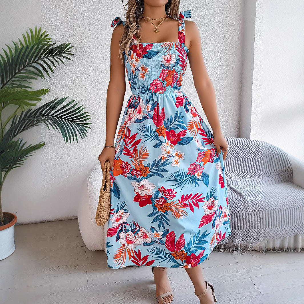 Loom & Soul™ Floral Corset Maxi Dress – Women’s Sleeveless High-Waist Beach Holiday Dress
