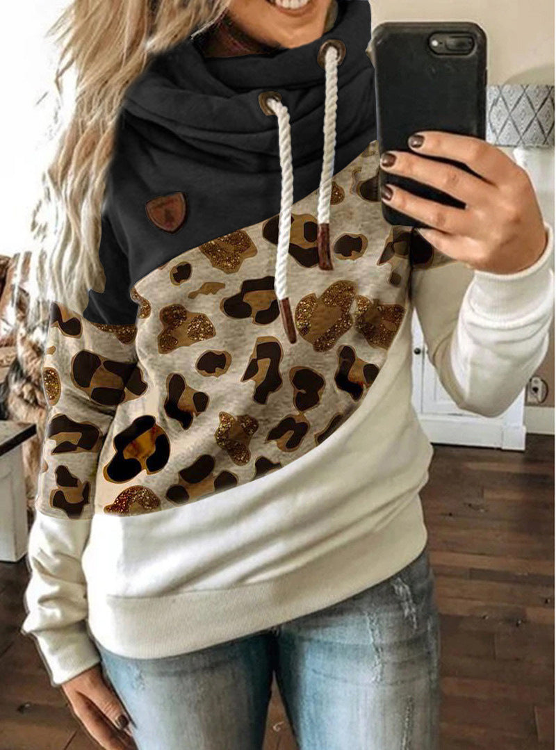 Sudadera polar con capucha estampada para mujer - Corte urbano holgado e informal