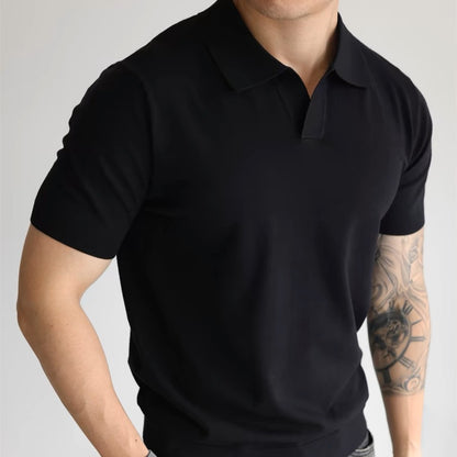 Camiseta de verano para hombre con cuello tipo polo – Corte ajustado, ligera e informal