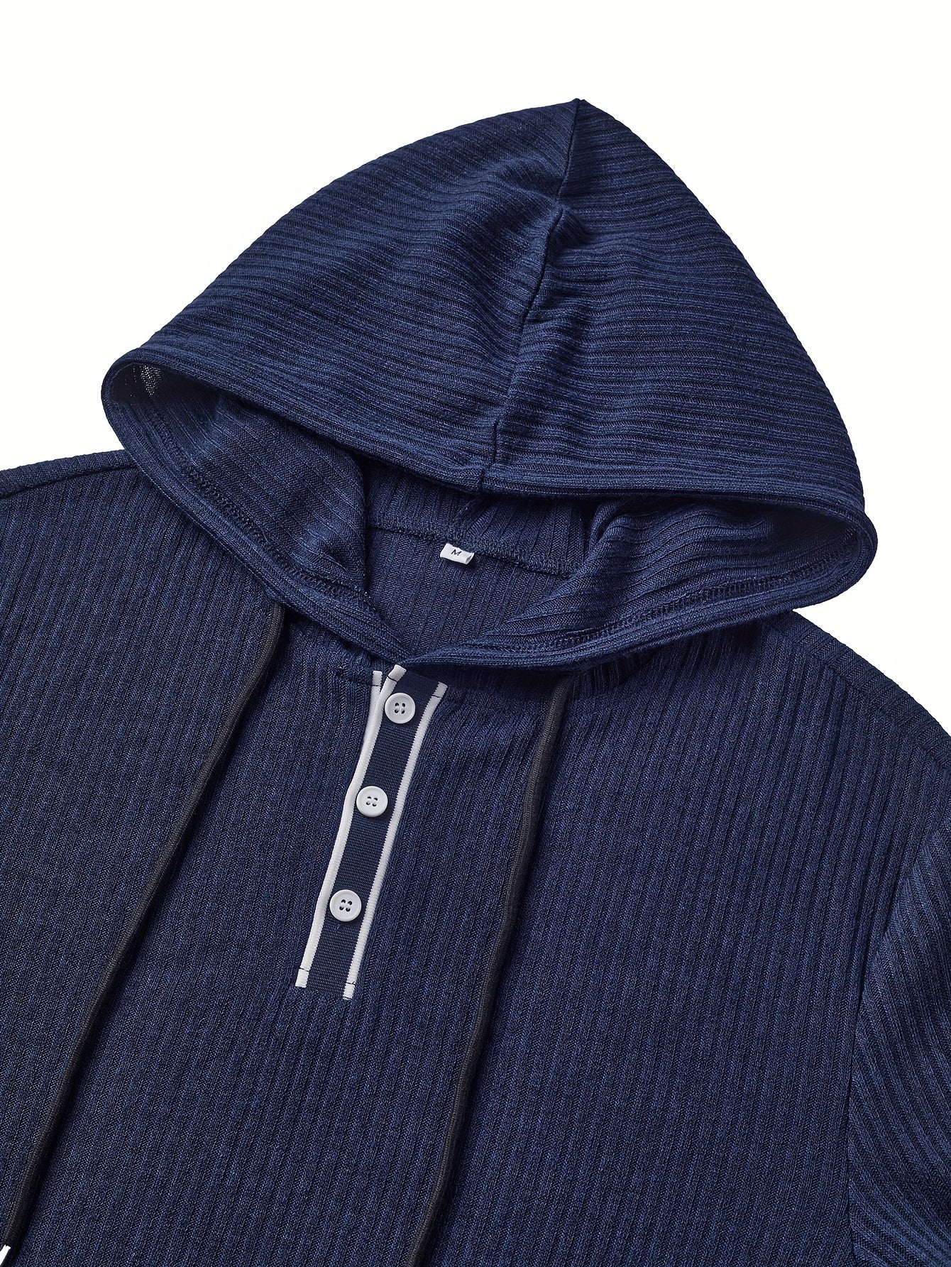Haut à capuche Henley color block pour homme – Pull décontracté à boutons