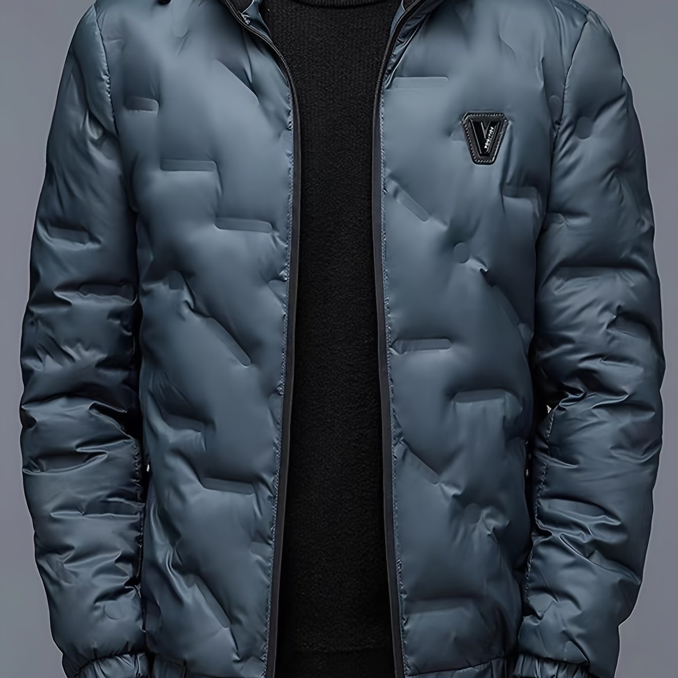 Men’s Windproof Hooded Jacket – Full-Zip Outdoor Winter Coat