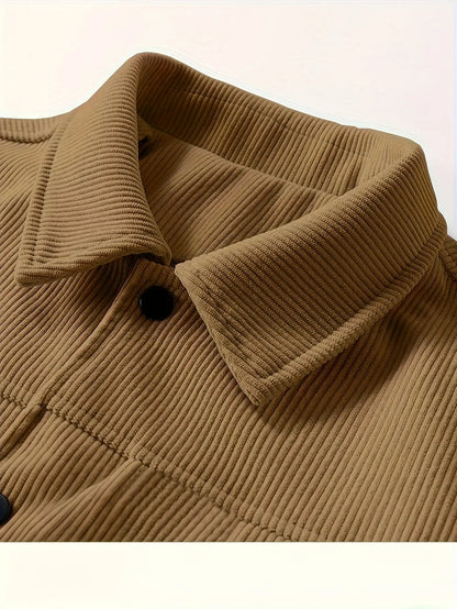 Veste d'hiver coupe-vent pour homme – Manteau en velours côtelé isolé
