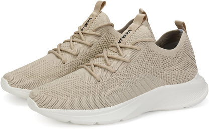 Men'S Running Shoes Fashion Sneakers Lightweight Breathable Flying Knitting Lace up Mesh Walking Shoes Workout Casual Sports Shoes