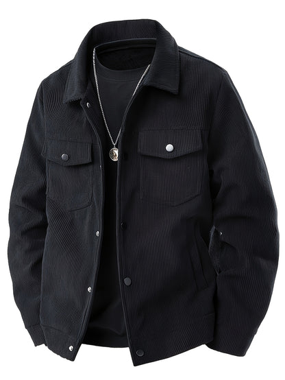 Veste d'hiver coupe-vent pour homme – Manteau en velours côtelé isolé
