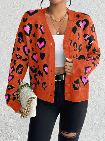 Suéter Jacquard de Leopardo – Tejido Informal Elegante para Mujer Primavera/Otoño
