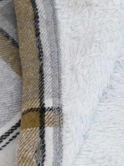 Chaqueta con capucha a cuadros forrada de lana para mujer – Calidez informal y ajuste cómodo