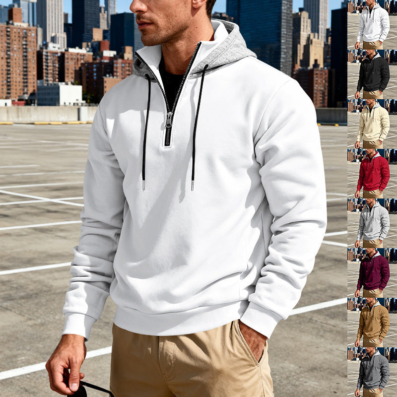 Sudadera con capucha de cuello alto para hombre – Sudadera informal de lujo para viajeros