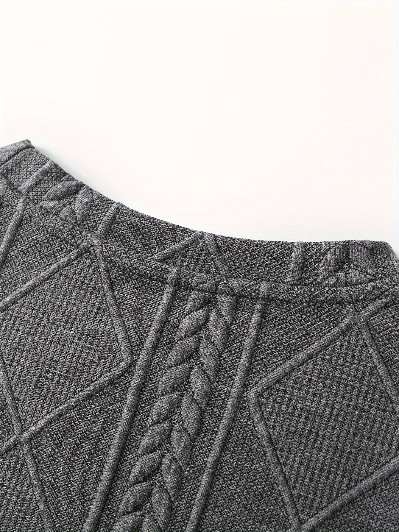 Men’s Geometric Crew Neck Sweatshirt – Long Sleeve Casual Pullover