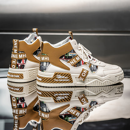 Men’s High-Top Skateboard Shoes – Trendy Casual Street Sneakers