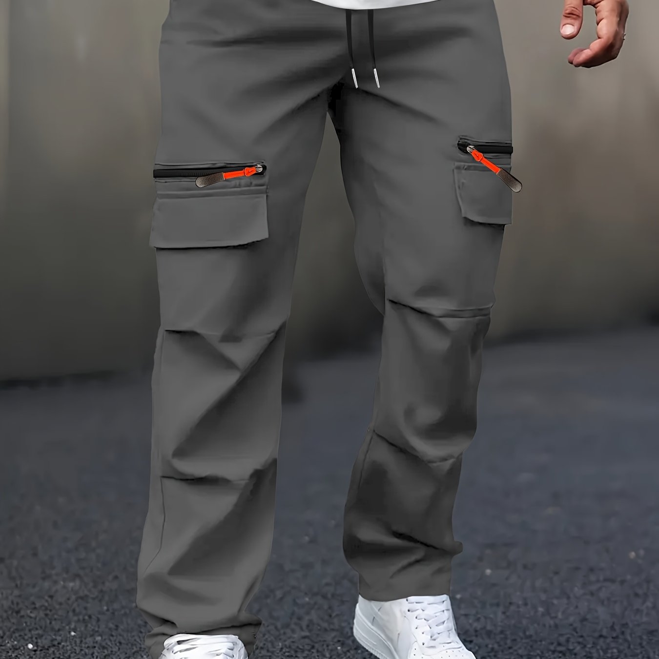 Men’s Cargo Pants – Loose Straight-Leg Multi-Pocket Street Trousers