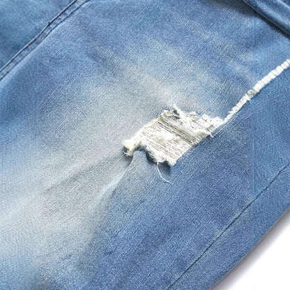 Jean droit déchiré pour homme – Jean extensible Streetwear